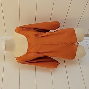 PERCH by Blu Pepper xl sheer button down blouse with crochet at back